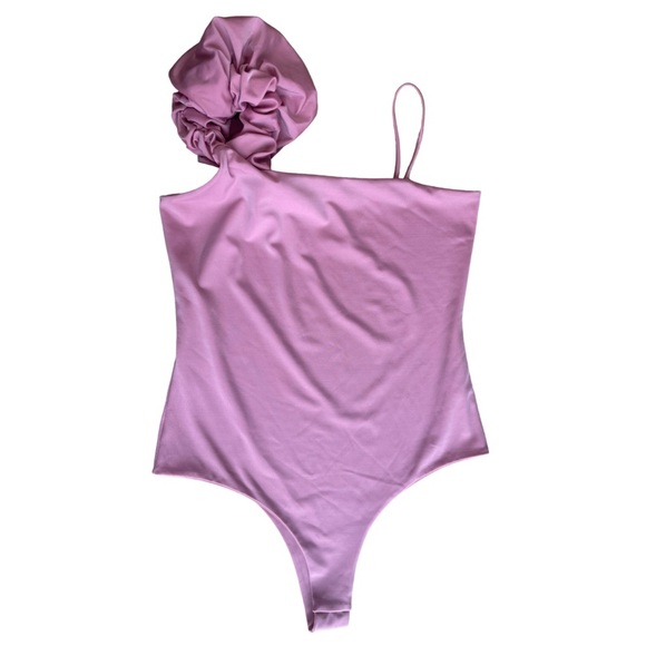 Bianca Mar Ruffle One Piece Designer Swimsuit - Blush Pink, Resort Glam - Medium - Picture 4 of 11